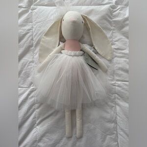 Adorable Cream and Pink Bunny Doll with Tulle Skirt